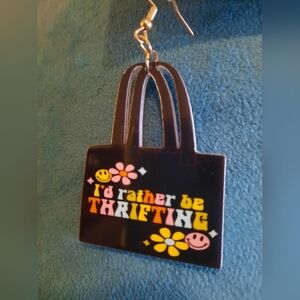 Black and Yellow Thrifting Earrings